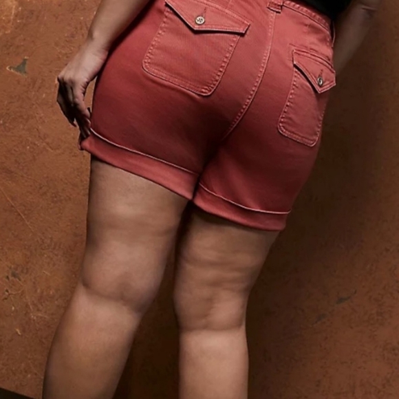 Twill military shorts Marsala Red - Picture 3 of 3